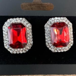 Ruby Birthstone Formal Earrings